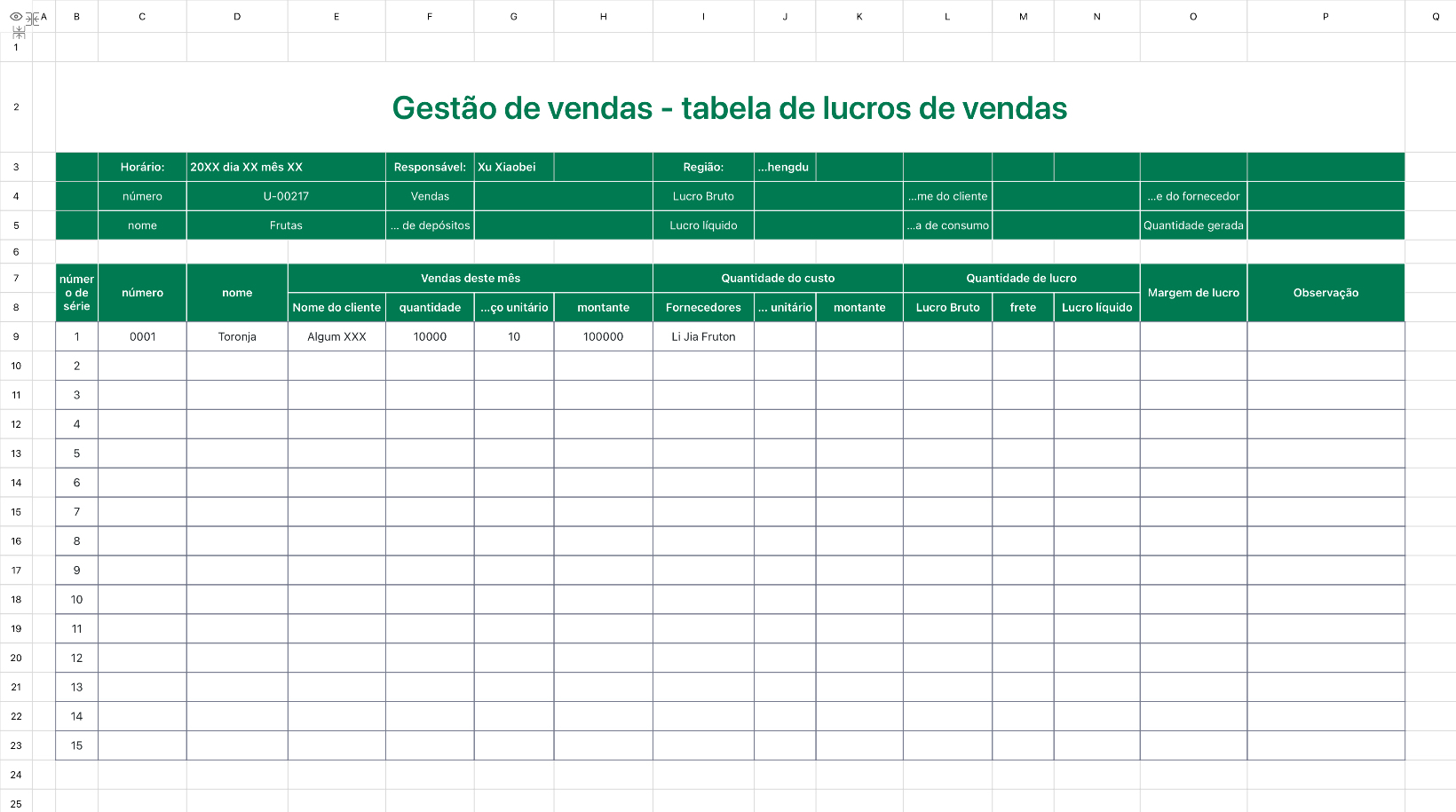 Gestão de vendas